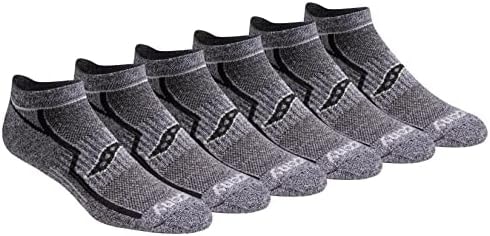 Saucony Men's RunDry Bolt Performance No-Show Socks, Available in M-XXL (6, 12, 18 Pairs), Grey Black (6 Pairs), XX-Large
