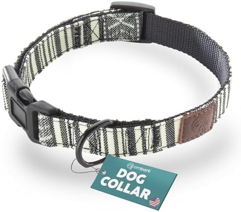 Embark Adventure Large Dog Collar – Stylish, Durable Nylon, Adjustable & Comfortable, Strong Buckle, Suitable for Large Breeds