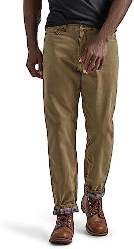 Lee Men's Legendary Relaxed Straight Jean Flannel-Lined Teak 38W x 30L