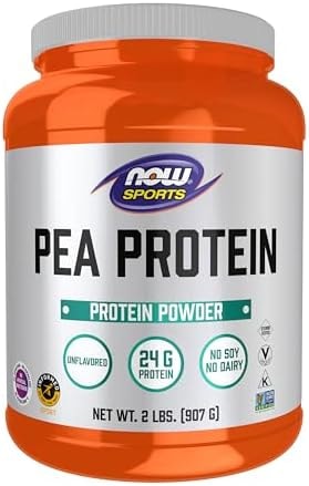 Now Sports, Pea Protein 24 g, Mixes Easily, Unflavored Powder, 2 lbs