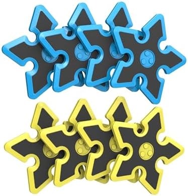 EastPoint Foam Throwing Stars - Pack of 8, Blue & Yellow - Safe Foam Design for Outdoor Games - Lightweight Precision for Axe Throwing Game - Complete Set for Backyard Fun