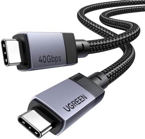 UGREEN 240W USB C Cable for Thunderbolt 4/3, 40Gbps USB C Cable, USB4.0 GEN3 8K 60Hz PD 3.1 Video Cable Compatible with USB C Monitors, Hubs, Docks, MacBook, iPhone 17/16/15, Galaxy S26/S25, 3.3FT
