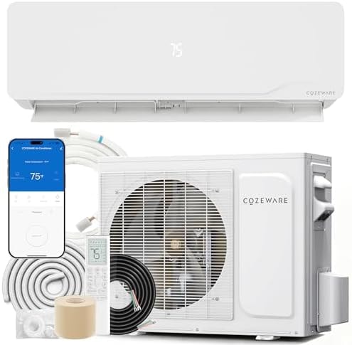 Cozeware 12000 BTU Mini Split AC/Heating System 230V 20 SEER2 Ductless
