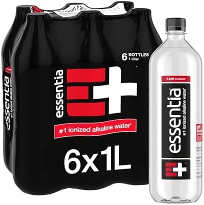 Essentia Ionized Alkaline Water, 9.5+ pH, 99.9% Pure, 6 x 1L