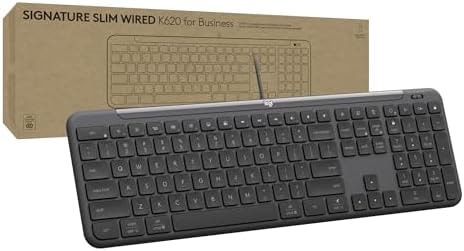 Logitech Signature Slim Wired K620 for Business, Full-Size Keyboard, USB-C Plug-and-Play, Laptop-Style, Scissor Keys, Windows/Mac/Chrome/PC/laptops - Graphite