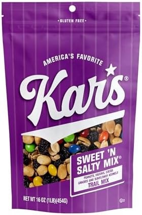 Kar’s Nuts Sweet ‘N Salty Trail Mix, 16 oz Resealable Pouch (Pack of 6), Gluten-Free Trail Mix Snack
