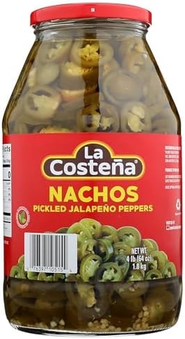 La Costeña Nacho Sliced Pickled Jalapeños, 64 Oz Jar