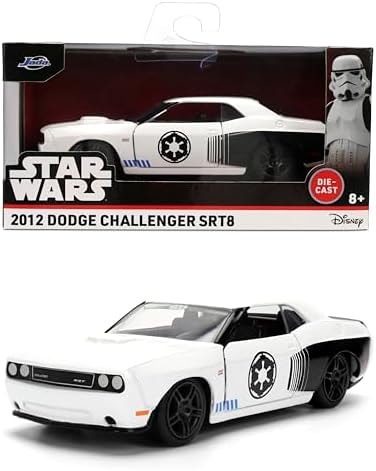 Jada Star Wars Stormtrooper 2014 Dodge Challenger SRT8 Diecast Model – 1:32 Scale Hollywood Rides Toys, Collectible Toy Car for Star Wars Fans