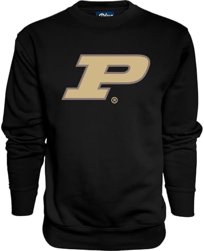 Blue 84 Men's Purdue Boilermakers Crewneck Sweatshirt Team Color Icon, Black, Large
