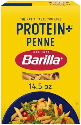 Barilla Protein+ (Plus) Penne Pasta, 14.5 Ounce - plant based - Made from Lentils, Chickpeas & Peas - Non-GMO, Kosher Certified