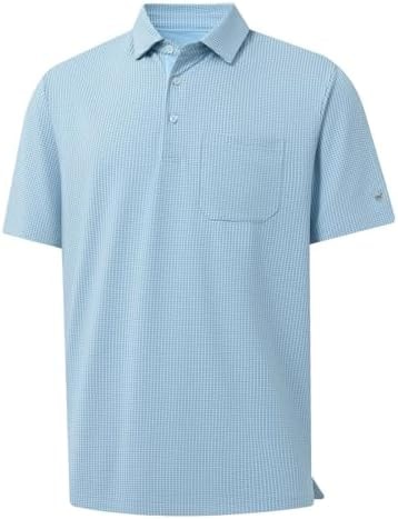 Rouen Mens Golf Shirt Dry Fit Short Sleeve Casual Performance Lightweight Collared Pocket Polo Shirts for Men