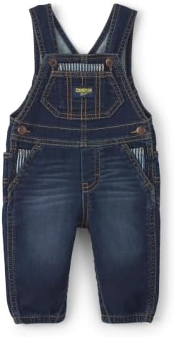 OSHKOSH B'GOSH Boy World's Best Overalls, Dark Wash Denim Blue, 6M