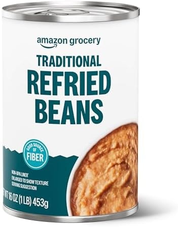 Amazon Grocery, Canned Traditional Refried Beans, 16 Oz