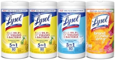 Lysol Disinfecting Wipes, Cleaner, Lemon + Mango + Linen, 80 ct. (4 Pack)