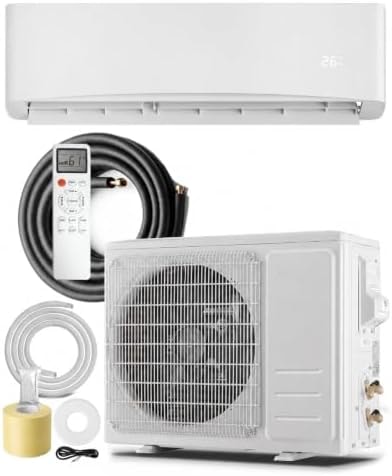 GarveeHome 9000 BTU Mini Split AC/Heating System, 17 SEER2 Inverter Split System Air Conditioners, Ductless Wall Mount Heat Pump, AC Unit Cool Up to 450 Sq. Ft, 230V