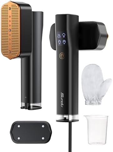 Sundu Steamer for Clothes,1200W Portable Travel Steamer&Iron 180ml Black Compact 15s heat-up 35min powerful steam, 4 Modes, includes gloves,Quick wrinkle removal for travel & home Black