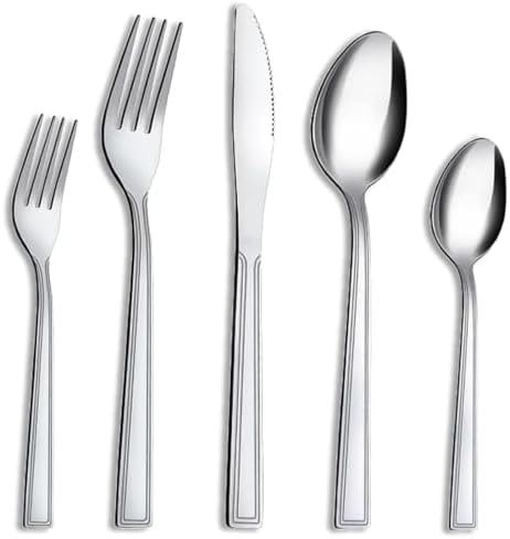 Hunnycook 30-Piece Silverware Set - Stainless Steel Silverware Set for 6, Include Spoons and Forks Set, Mirror Polished, Dishwasher Safe, Cutlery Set for Home Kitchen Restaurant Hotel