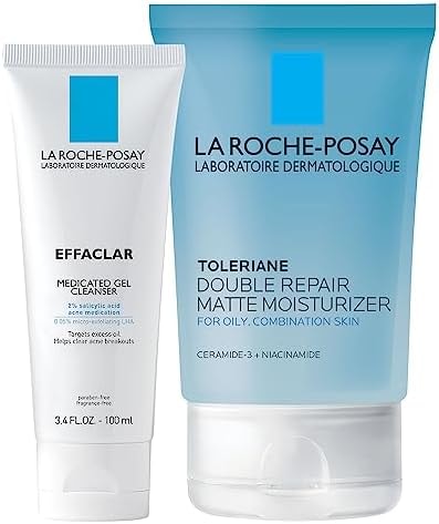 La Roche-Posay Acne Skin Care Set, Matte Moisturizer & Effaclar Cleanser