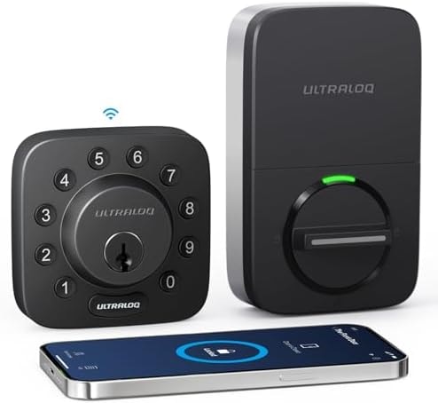 ULTRALOQ U-Bolt WiFi Smart Lock with Door Sensor, App Remote Access