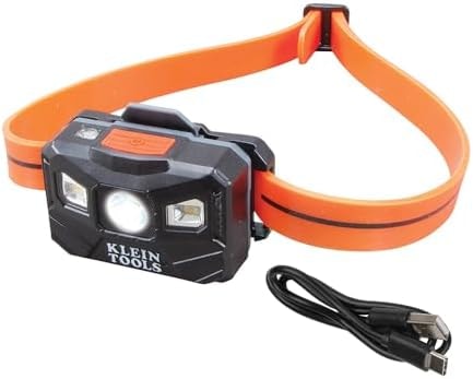 KLEIN TOOLS 56064 Rechargeable Auto-Off LED Headlamp with Silicone Strap