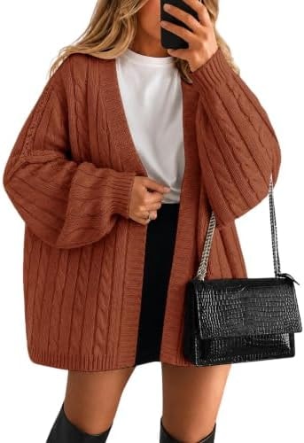 Oversized Cardigan for Women Cozy Sweaters Trendy 2026 Reddish Brown