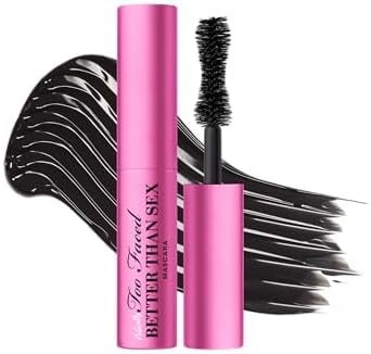 Too Faced Naturally Better Than Sex Mascara|Volumizing and Lengthening Mascara with Bamboo Fibers + Goji Berry,Nourishing for Sensitive Eyes, Vegan,Cruelty-Free Eye Makeup,Black,Travel Size,0.16 Fl Oz