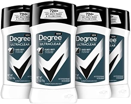 Degree Men UltraClear Antiperspirant Deodorant Black + White 4 count 72-Hour Sweat & Odor Protection Antiperspirant For Men With MotionSense Technology 2.7 oz