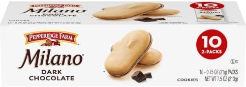 Pepperidge Farm Milano Cookies, Dark Chocolate, 10 Packs, 2 Cookies per Pack