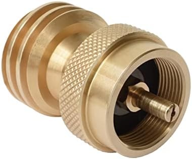Flame King 20LB to 1LB Propane Adapter – Solid Brass Converter, QCC1/Type 1 & POL Compatible, Hook Up Small Propane Cylinders when 20LB Tank Rans Out, for Grills, Heaters & Camping Appliances