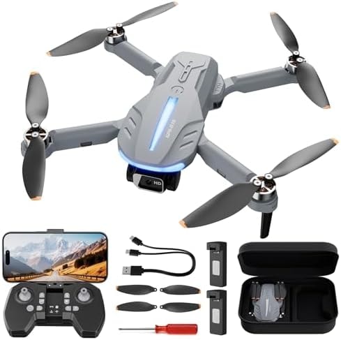 Drone with 4K Camera for Adults - B16 GPS Under 250g, Brushless Motor, Lightweight and Foldable RC Quadcopter for Beginners Toys Birthday Present, 50 Mins Long Flight