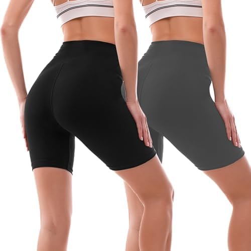 Ipletix 2 Pack Biker Shorts Women Spandex Workout Shorts BlackGrey SM