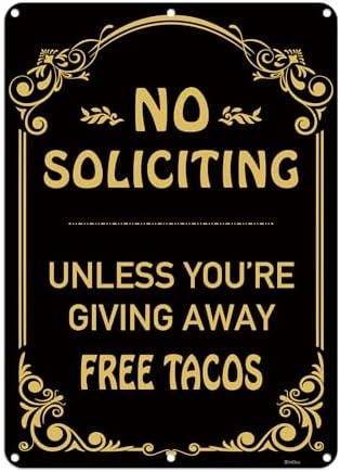 Zinclue Funny No Soliciting Sign 10x14in Aluminum Yard Sign 1PC