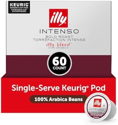 illy Coffee K Cup Pods, Intenso Dark Roast, 10 Count, 6 Pack