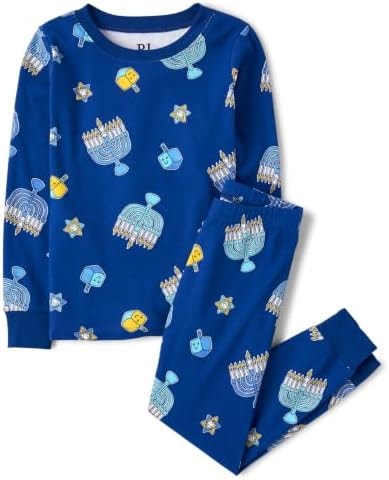 The Children's Place,Unisex Baby,Family Matching Hanukkah Pajama Sets, Cotton,Hanukkah Glow,10