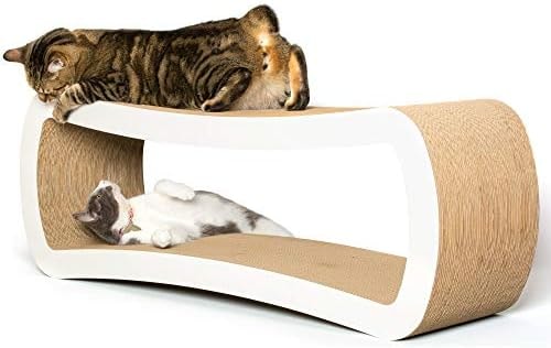 PetFusion Jumbo Cat Scratcher Lounge (99 x 28 x 36 cm, Cloud White). Superior Cardboard & Construction, significantly outlasts cheaper alternatives.