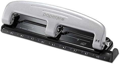Bostitch Office inPRESS 12 Reduced Effort Three-Hole Punch, Silver/Black (2101)