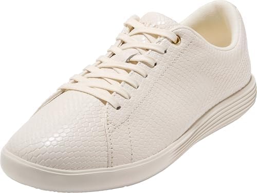 Cole Haan Women's Grand Crosscourt Lightweight Leather Sneakers, Powder Snake Print Leather, 6-C US