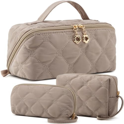 YTL Travel Makeup Bag, Puffer Cosmetic Organizer Bags, Women Toiletry Case