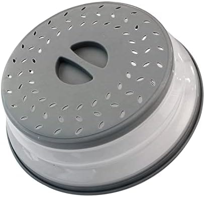 Collapsible Microwave Splatter Cover, 10.5 Inch, Dishwasher-safe, Microwave Plate Cover With Steam Vent,BPA-Free Silicone & Plastic(gray)