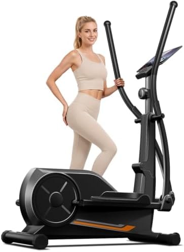 CURSOR Elliptical Exercise Machine, Elliptical Machine for Home with Hyper-Quiet Magnetic Driving System,8 Levels Resistance,Compact Elliptical with 14IN Stride,LCD Monitor,350LBS Weight Capacity