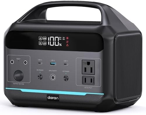 Portable Power Station 500W (Surge 1000W), 299Wh LiFePO4 Power Bank with AC Outlet, 1.2hrs Fast Charging, Solar Generator with 8 Output Ports for Camping, RV Travel, CPAP, Emergency
