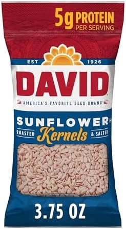 DAVID Sunflower Kernels, Original Flavor, 3.75 oz. (Pack of 12)