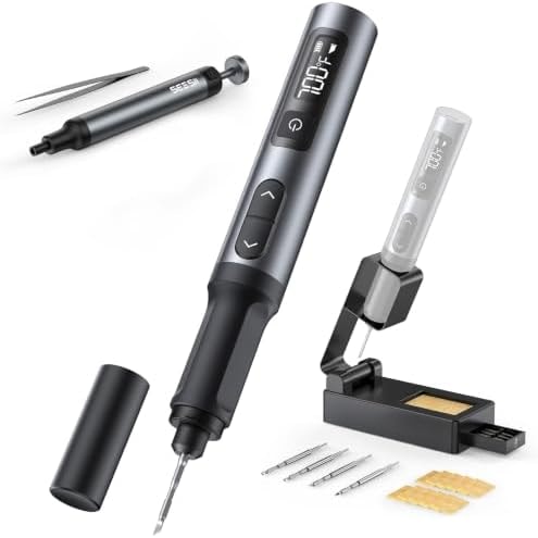 SEESII S01 16W Cordless Soldering Iron Kit, 2600mAh Battery, Foldable Stand