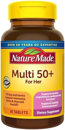 Nature Made Multivitamin For Women 50+ No Iron, Multivitamins for Women 50 Plus, Daily Nutritional Support, Nature Made Multi Vitamins, 90 Tablets, 90 Day Supply