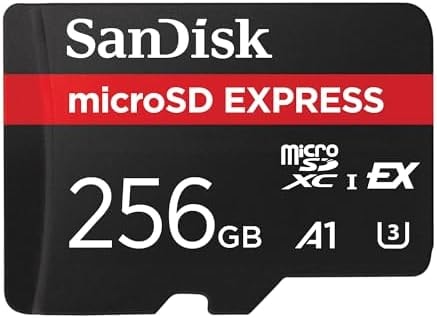 SANDISK 256GB microSD Express Card - Works with Nintendo-Switch 2, Up to 880MB/s Read, Up to 650MB/s Write, 210MB/s Sustained Write, U3, C10 - SDSQXFN-256G-GN4NN