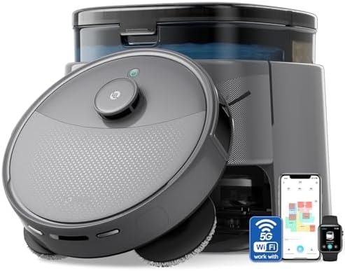 Lefant Robot Vacuum and Mop, 20000Pa Suction, 115℉ Hot Water Mop Washing&Drying,Smart Obstacle Avoidance, All-in-One Dock, 200RPM Spinning Mops, 5G WiFi/Alexa/APP/iWatch Control, M3 Max