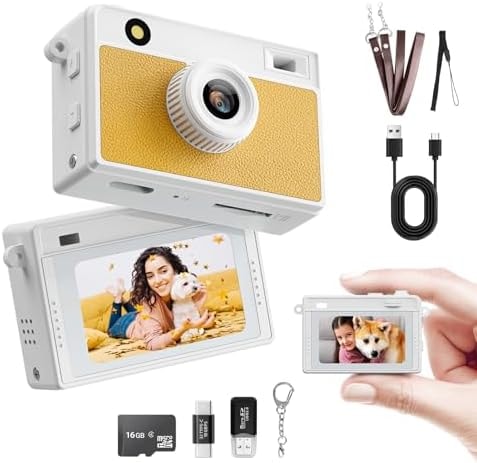 HOTU Mini Keychain Camera, 2K 20 MP Mini Digital Camera (Yellow)