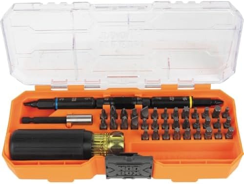 Klein Tools 32501HD KNECT 46-Piece Impact-Rated Multi-Bit Screwdriver and Nut Driver Set with MODbox Case, 39 Bits, 4 Nut Drivers, Bit Holder, Handle