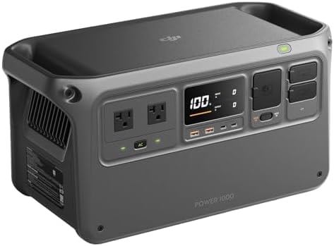 DJI Power 1000 Portable Power Station, 1024Wh LiFePO4 Battery, 2200W (Peak 2600W) AC/140W USB-C Output, 23db Ultra-Silent, Solar Generator For Home Backup, Camping (Solar Panel Optional)