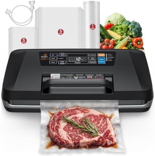 Vacuum Sealer Machine, 230W 95KPa Food Sealer Built-in Cutter & Bag Storage